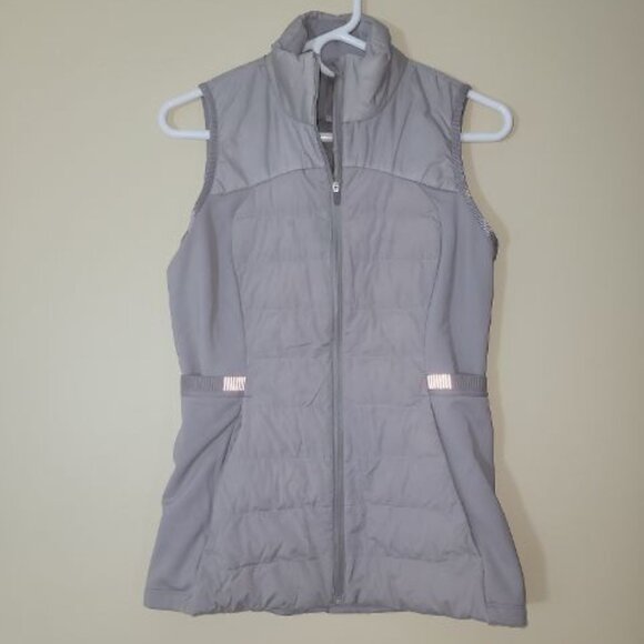Lululemon Down For It All Vest Dark Chrome grey sz 6 run gym - Picture 4 of 6